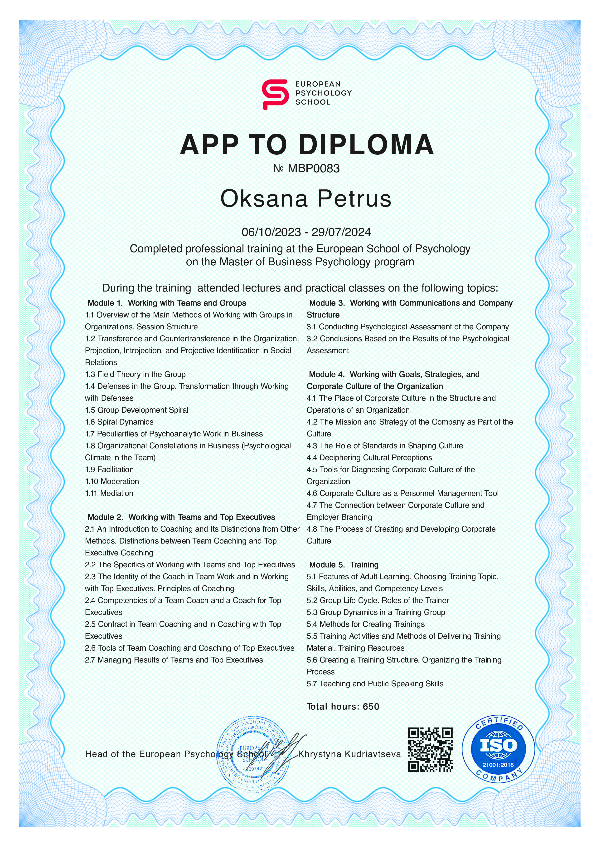 Сертификат коуча